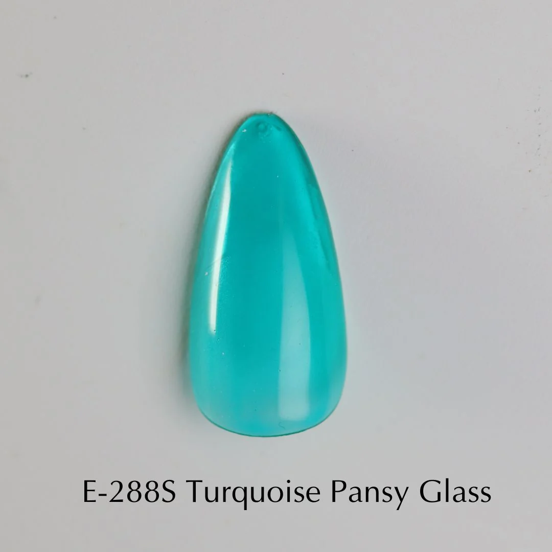 E-288S Turquoise Pansy Glass - Image 3